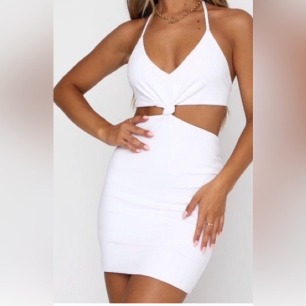 White Fox Boutique Sleek White Cutout Dress